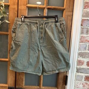 American Eagle Flex Jogger Shorts Mens Medium Olive Green Elastic Waist Stretch